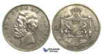 M24, Romania, Carol I, 5 Lei 1885, Bucharest, Silver, Cleaned with Good Details, Rare!