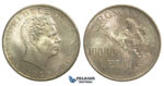 M25, Romania, Mihai I, 100.000 Lei 1946, Silver, Toned Choice UNC