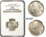 M35, China, Kwangtung, 20 Cents 1929, Silver, NGC MS63
