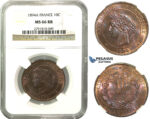 M44, France, 3rd Repubic, 10 Centimes 1894-A, Paris, NGC MS66RB (Pop 1/1, Finest)