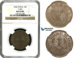 M77, China, 10 Cash 1920, NGC AU55BN Y-303