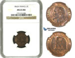 M94, France, Napoleon III, 2 Centimes 1862-K, Bordeaux, NGC MS65RB