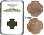 M99, Great Britain, Victoria, Farthing 1860 (TB/TB) NGC MS64BN