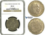 N16, Romania, Carol II, 100 Lei 1932, London, Silver, NGC MS64