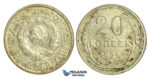 N53, Russia (Soviet Union) 20 Kopeks 1925, Leningrad, Silver, Toned High Grade!