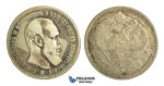 N58, Russia, Alexander III, Rouble 1893 (АГ) St. Petersburg, Silver, Scratched!
