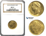 N77, France, Napoleon, 20 Francs 1812-W, Lille, Gold, NGC MS61