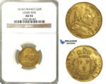 N83, France, Louis XVIII, 20 Francs 1814-A, Paris, Gold, NGC AU55
