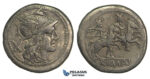 O40, Roman Republic, Anonymous (211-208 BC) AR Denarius (3.68g) Rome, Dioscuri, Nice!
