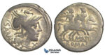 O41, Roman Republic, M. Atilius Serranus (148 BC) AR Denarius (3.51g) Rome, Dioscuri
