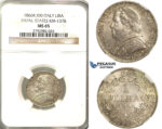 O85, Italy, Papal States, Pius IX, Lira 1866-R (XXI) Rome, Silver, NGC MS65 (Pop 1/2, No finer)