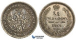 O96, Russia, Nicholas I, 25 Kopeks 1855 СПБ-НI, St. Petersburg, Silver, High Grade (Rim Damage)
