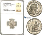 P56, Roman Empire, Septimius Severus (193-211 AD) AR Denarius (2.89g) Rome, 200-201 AD, Moneta, NGC MS