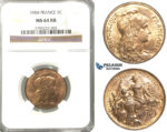 P70, France, Third Republic, 5 Centimes 1904, Paris, NGC MS64RB