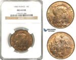 P72, France, Third Republic, 10 Centimes 1900, Paris, NGC MS64RB