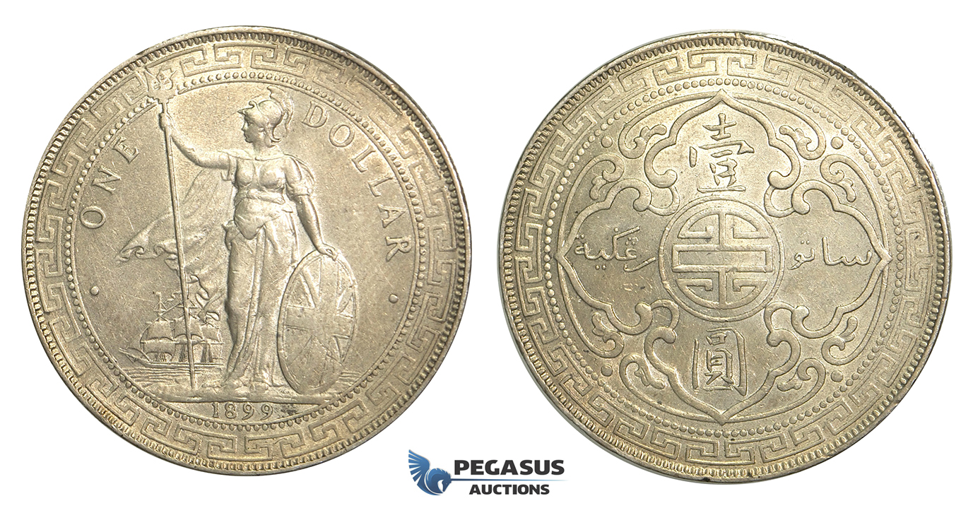 R11, Great Britain, Trade Dollar 1899-B, Bombay, Silver, High Grade, Few hairlines!