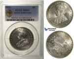 R169, Straits Settlements, George V, Dollar 1920, Silver, PCGS MS62