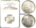 R211, China, Kwangtung, 20 Cents 1929, Silver, NGC MS63
