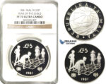 R223, Malta, 5 Pounds 1981 (Year of the Child) Silver, NGC PF70UC (Pop 1/1, Finest)