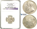 R227, South Africa (ZAR) Sixpence 1893, Silver, NGC AU Details, Rare!