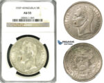 R621, Venezuela, 5 Bolivares 1929, Silver, NGC AU55