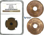 R645, Palestine, 10 Mils 1942, Bronze, NGC MS63
