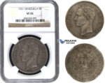 R685, Venezuela, 5 Bolivares 1921, Philadelphia, Silver, NGC VF35