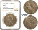 R830, Venezuela, 5 Bolivares 1926, Silver, NGC AU50