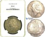S18, France, Louis XVIII, 5 Francs 1816-I, Limoges, Silver, NGC MS62 (Pop 1/1, Finest) Rare!