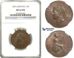 S97, Great Britain, George IV, 1/2 (Half) Penny 1826, NGC MS62BN