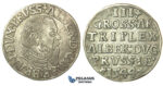 T001, Poland (for Prussia) Albrecht, 3 Groschen (Trojak) 1544, Silver (2.69g) VF