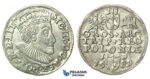 T006, Poland, Sigismund III, 3 Groschen (Trojak) 1589 I/D, Olkusz, Silver (2.24g)