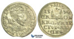 T10, Poland (for Riga) Sigismund III, 3 Groschen (Trojak) 1590, Riga, Silver (2.26g)