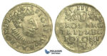 T11, Poland, Sigismund III, 3 Groschen (Trojak) 1590 I/F, Poznan (Posen) Silver (2.59g)