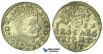 T201, Poland (for Lithuania) Stefan Bathory, 3 Groschen (Trojak) 1583, Vilnius, Silver (2.28g) High Grade!