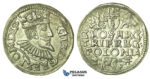 T209, Poland, Sigismund III, 3 Groschen (Trojak) 1595 I/F, Wschowa (Fraustadt) Silver (2.42g)