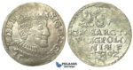 T25, Poland, Sigismund III, 3 Groschen (Trojak) 1592 I/F, Olkusz, Silver (2.25g)