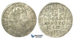 T26, Poland, Sigismund III, 3 Groschen (Trojak) 1592 I/F, Olkusz, Silver (2.32g)