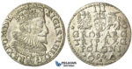 T42, Poland, Sigismund III, 3 Groschen (Trojak) 1594, Malbork (Marienburg) Silver (2.25g) Rare!