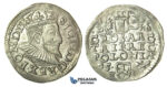 T45, Poland, Sigismund III, 3 Groschen (Trojak) 1595 I/F, Wschowa (Fraustadt) Silver (2.42g)