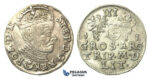 T77, Poland (for Lithuania) Stefan Bathory, 3 Groschen (Trojak) 1581, Vilnius, Silver (2.32g)