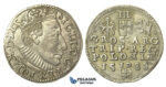T83, Poland, Sigismund III, 3 Groschen (Trojak) 1588-ID, Olkusz, Silver (2.34g) Rare!