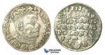 T86, Poland, Stefan Bathory, 3 Groschen (Trojak) 1584 G/H-I/D, Olkusz, Silver (2.49g) Rare!