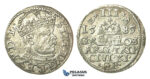 T91, Poland (for Riga) Stefan Bathory, 3 Groschen (Trojak) 1585, Riga, Silver (2.24g) High Grade!