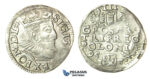 T95, Poland, Sigismund III, 3 Groschen (Trojak) 1595 I/F, Poznan (Posen) Silver (2.44g)