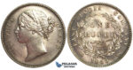 U75, East India Company (EIC) Victoria, Rupee 1840 (B&C) SW 3.33, 28 Berries, Silver, Mint State (Lightly cleaned)