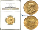 V01, South Africa (ZAR) Pond 1897, Gold, NGC AU53