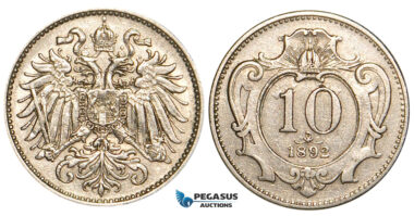 V09, Austria, Franz Joseph, 10 Heller 1892, Very Rare!