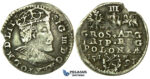 W204, Poland, Sigismund III, 3 Groschen (Trojak) 1591 I/F, Olkusz, Silver (2.11g)