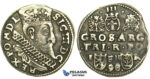 W226, Poland, Sigismund III, 3 Groschen 1598 I/F-H/R, Poznan (Posen) Silver (2.34g)